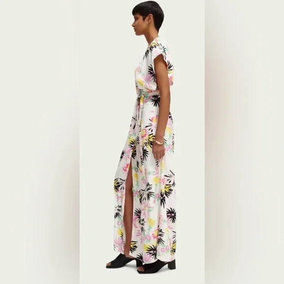 NWT SCOTCH & SODA PRINTED V-NECK MAXI DRESS-NWT - Picture 4 of 7